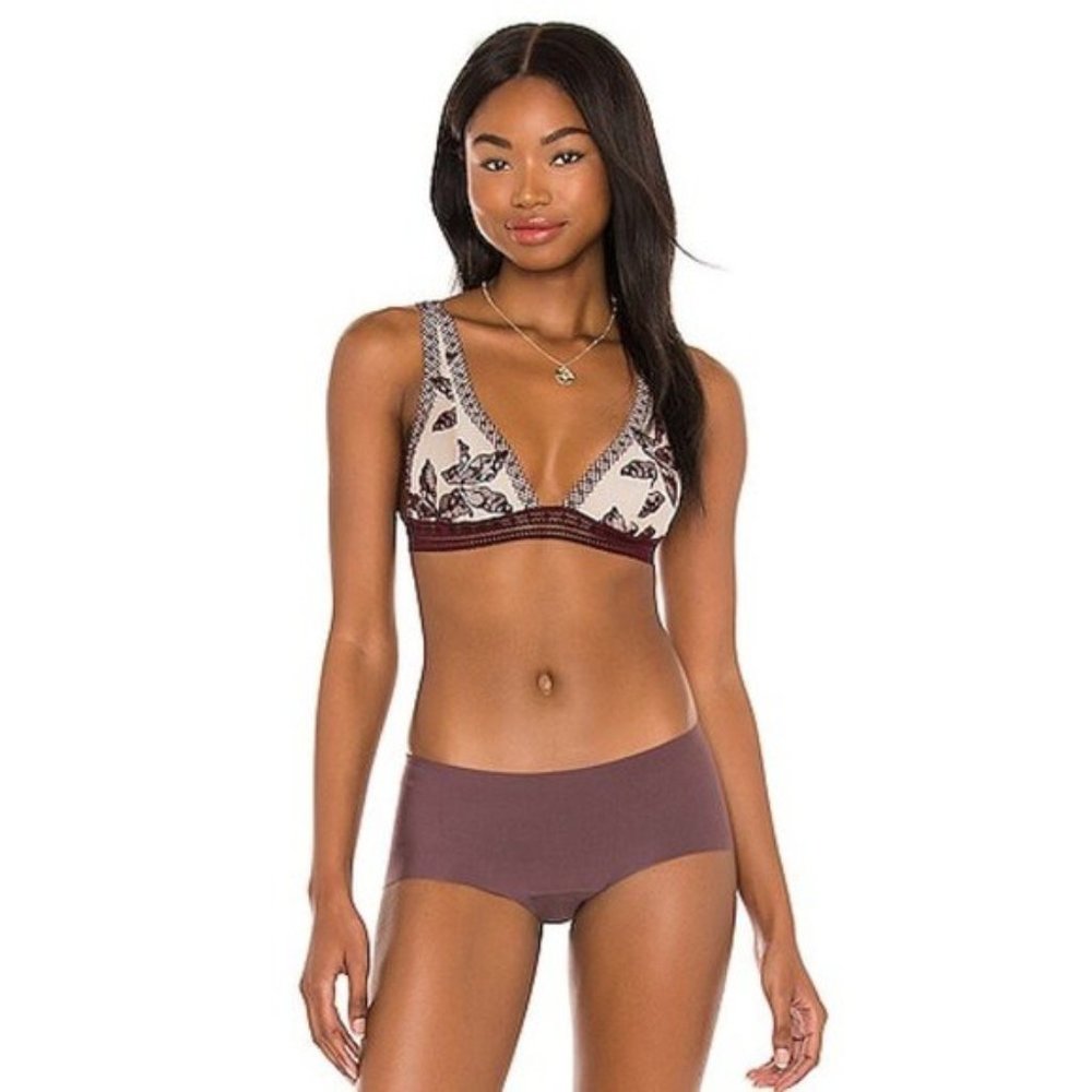 NWT Free People X Revolve Alia Bralette in Bordeaux Combo